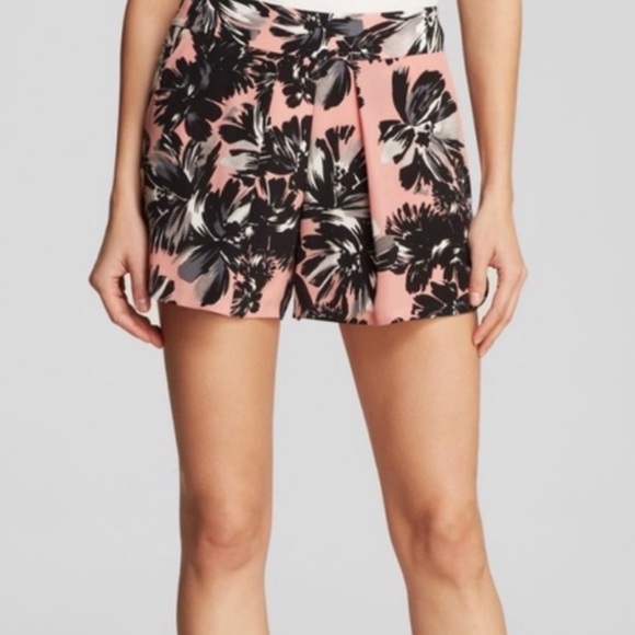 Rebecca Taylor Pants - Rebecca Taylor 100% Silk High Waist Pink Floral Shorts
